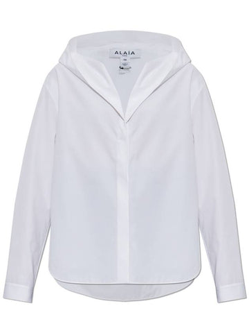 Alaïa Hooded Shirt, Women's, White - ALAIA - BALAAN 1