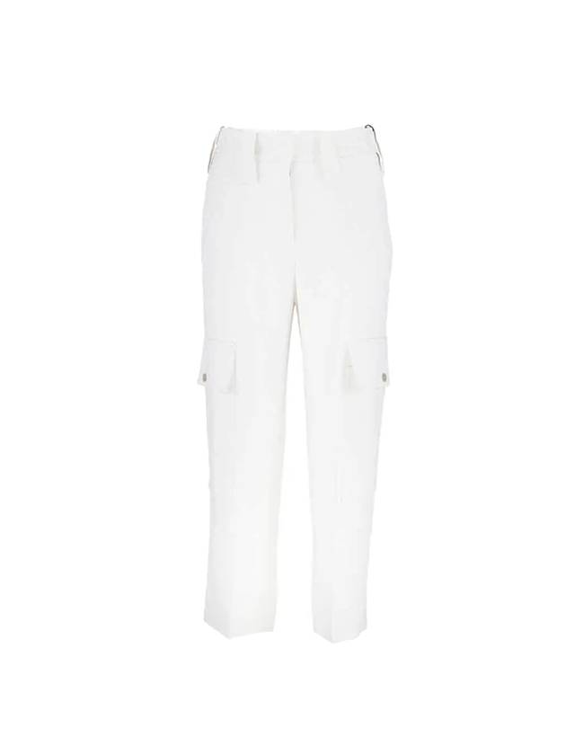 Women's Fasttown Slim Straight Pants White - BURBERRY - BALAAN 1