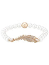 Idyllia Nice Feather Pearl Bracelet Rose Gold White - SWAROVSKI - BALAAN 1