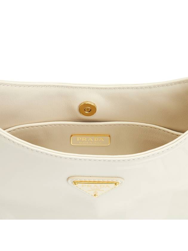 Cleo Patent Leather Shoulder Bag White - PRADA - BALAAN 10