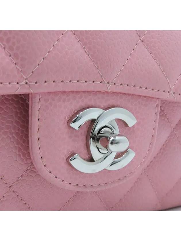 A01112 Caviar skin pink color classic medium M size silver logo chain flap shoulder bag - CHANEL - BALAAN 5