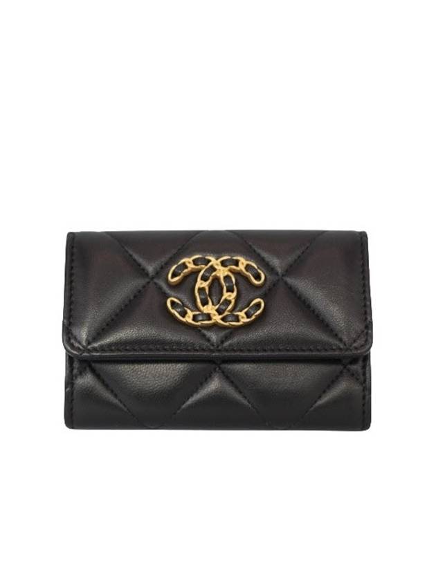 19 Gold Hardware Lambskin Flap Card Wallet Black - CHANEL - BALAAN 4