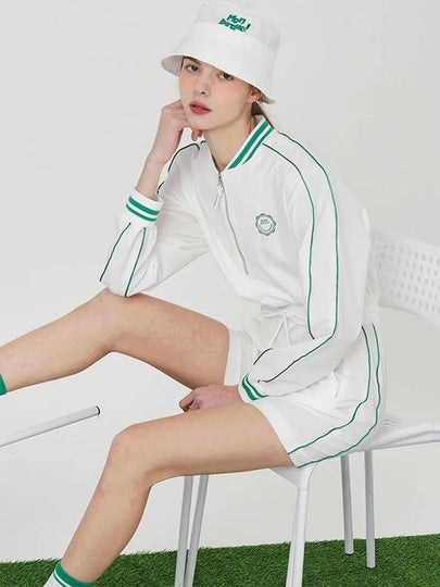 Windbreaker nylon half zip-up long sleeve dress WHITE - MONBIRDIE GOLF - BALAAN 2