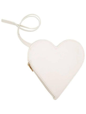 Heart-Shaped Leather Pouch Bag White - JIL SANDER - BALAAN 1