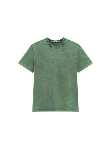 UNISEX Front Embossed Logo T Shirt Green - ALEXANDER WANG - BALAAN 1