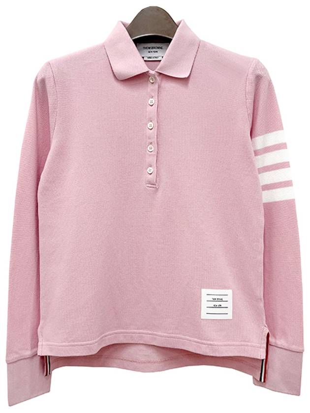 Classic Pique 4-Bar Polo Shirt Pink - THOM BROWNE - BALAAN 2