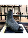 Quilted Suede Turnlock Ankle Boots Walker Charcoal Gray - CHANEL - BALAAN 2