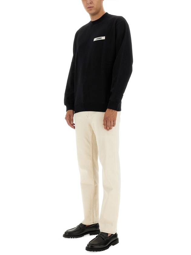 Le Gros Grain Logo Sweatshirt Black - JACQUEMUS - BALAAN 3