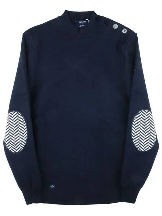 Chevron Wool Sweater Navy 0590 - SAINT JAMES - BALAAN 1