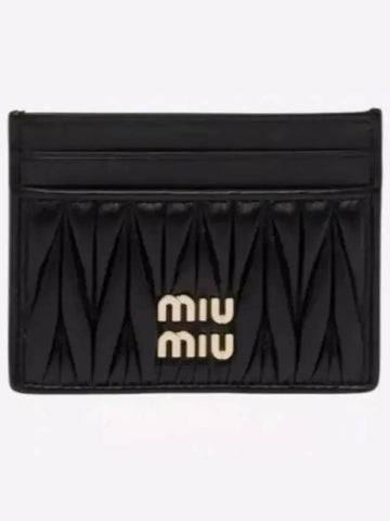 MIU 5MC076 2FPP F0002 Matelasse Nappa Leather Card Wallet - MIU MIU - BALAAN 1