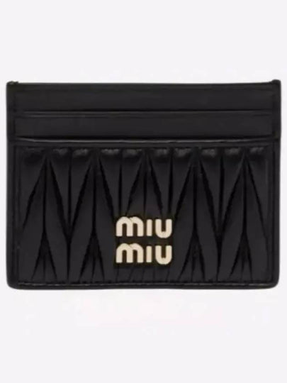 Matelasse Nappa Leather Card Wallet Black - MIU MIU - BALAAN 2