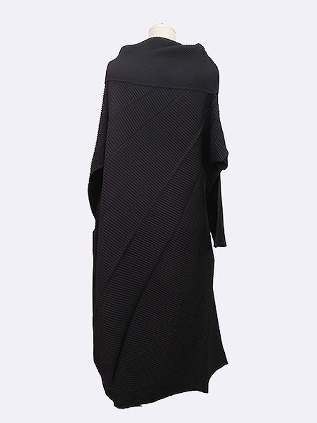 Pleated please black color 100 polyester women s long sleeve dress - ISSEY MIYAKE - BALAAN 3