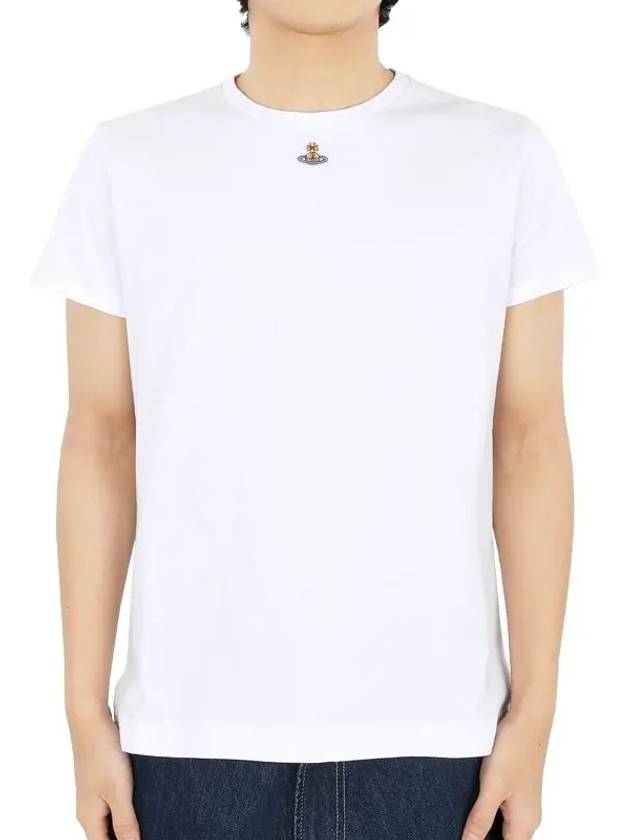 Embroided ORB Peru Short Sleeve T-Shirt White - VIVIENNE WESTWOOD - BALAAN 3