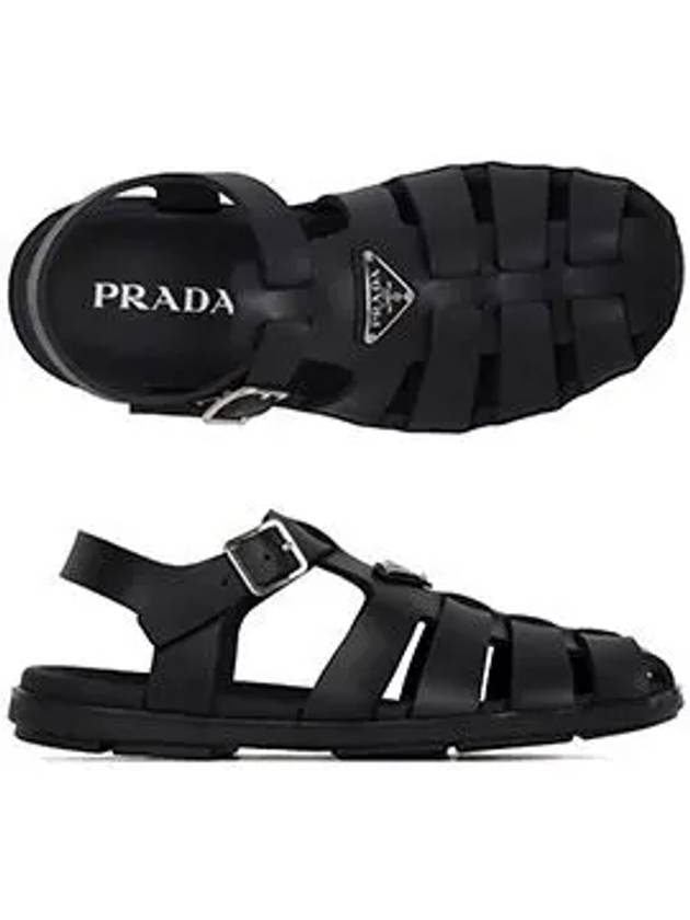 Triangle Logo Fisherman Rubber Sandals Black - PRADA - BALAAN 6