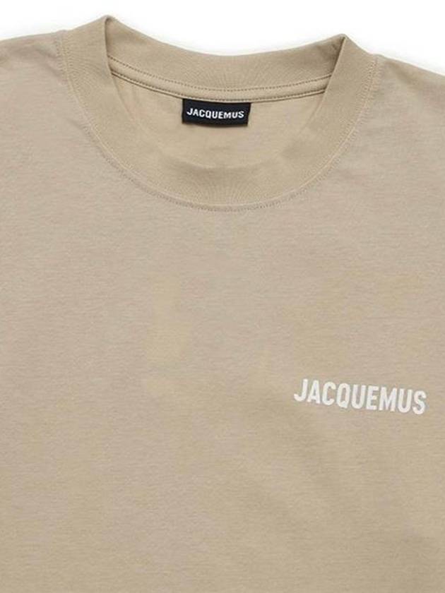 Le Manches Longues Cotton Long Sleeve T-Shirt Beige - JACQUEMUS - BALAAN 4