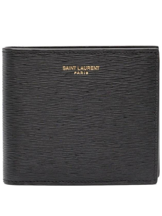 East West Leather Half Wallet Black - SAINT LAURENT - BALAAN 1