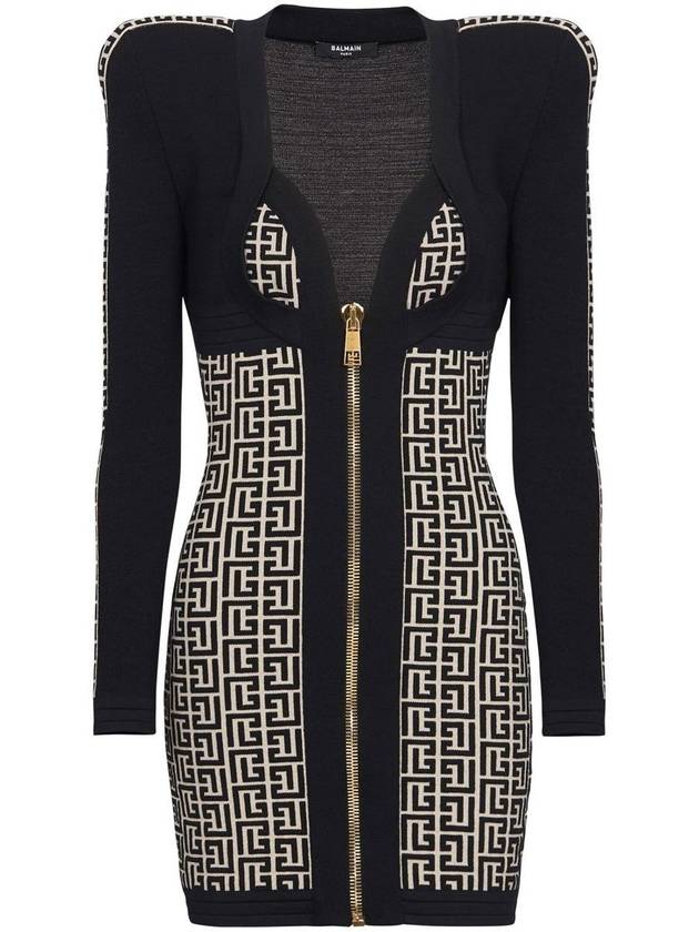 PB Monogram Mini Dress AF1R8475KB02 - BALMAIN - BALAAN 2