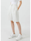 Tony two-pin tuck back banding half pants ivory TONY12IV - RAMUSTUDIO - BALAAN 2