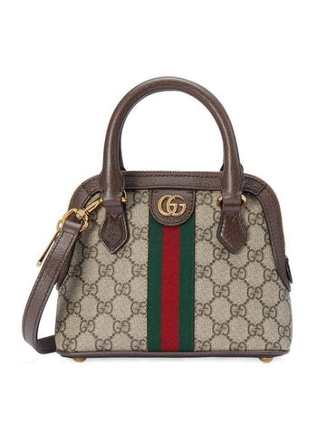 GG Supreme Web Band Leather Tote Bag Beige - GUCCI - BALAAN 1