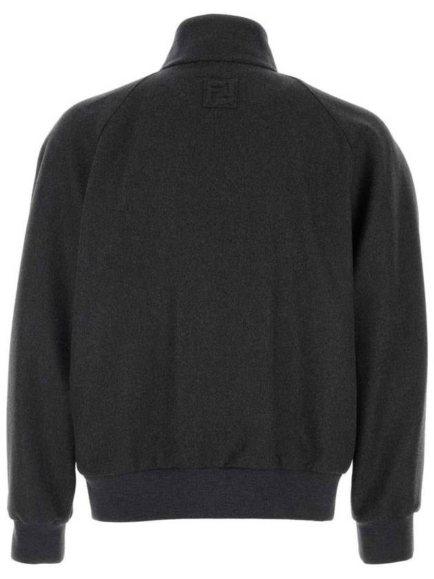 High Neck Cashmere Bomber Jacket Grey - FENDI - BALAAN 3