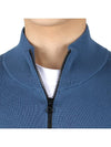 Soft Cotton Knit Zip-Up Jacket Avio Blue - STONE ISLAND - BALAAN 8