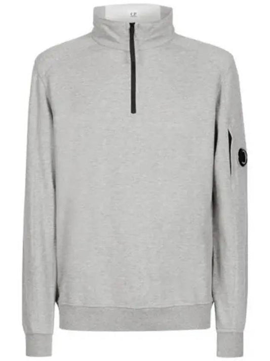 CP Company 12CMSS035A 002246G M93 Lens Wappen Fleece Half Zip Up Sweatshirt Melange Gray Men s TJ 271136 - CP COMPANY - BALAAN 1