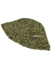 Embroidered Logo Chunky Knit Bucket Hat Green - GANNI - BALAAN 4