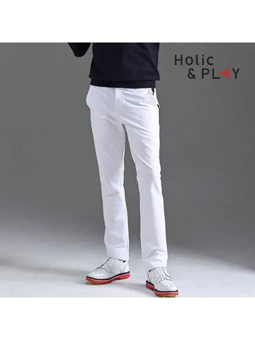 spandex white brushed golf pants-HB3MPT003WH - HOLIC&PLAY - BALAAN 1