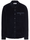 Logo Oversized Cotton Long Sleeve Shirt Navy - STONE ISLAND - BALAAN 2