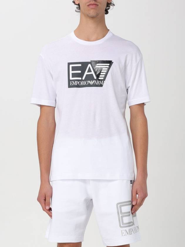 T-shirt EA7 in cotone con logo - EMPORIO ARMANI - BALAAN 1