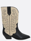 Duerto Cowboy Suede Leather Long Boots Black Ecru - ISABEL MARANT - BALAAN 2