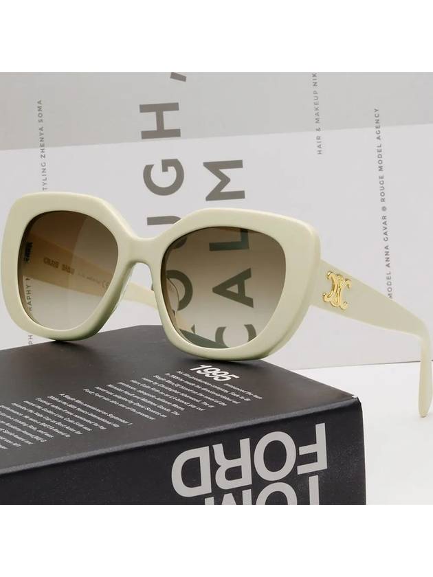 Eyewear Triomphe Square Sunglasses Ivory - CELINE - BALAAN 3