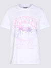 Logo Print Short Sleeve T-Shirt White - GANNI - BALAAN 3