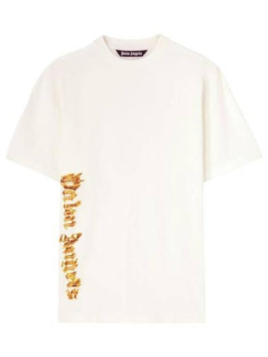 Palm Angels Burning Farm Short Sleeve T Shirt Off White - PALM ANGELS - BALAAN 1