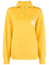 Azra Logo Half Zip Up Knit Top Yellow - ISABEL MARANT - BALAAN 1