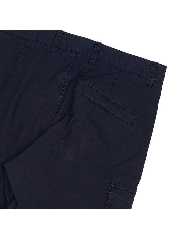 Stretch Cotton Gabardine Garment Dyed Cargo Straight Pants Navy - STONE ISLAND - BALAAN 9