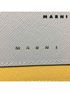 Color Block Saffiano Handle Pouch Bag Yellow Grey - MARNI - BALAAN 9