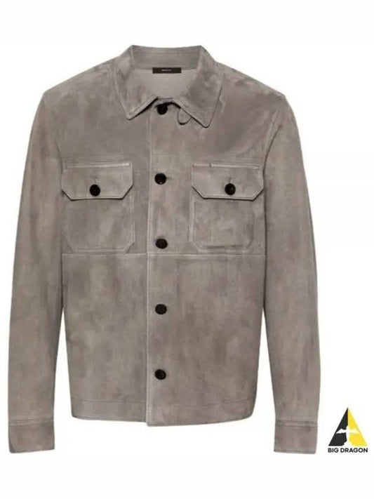 Micro Light Suede Shirt Jacket Grey - TOM FORD - BALAAN 2