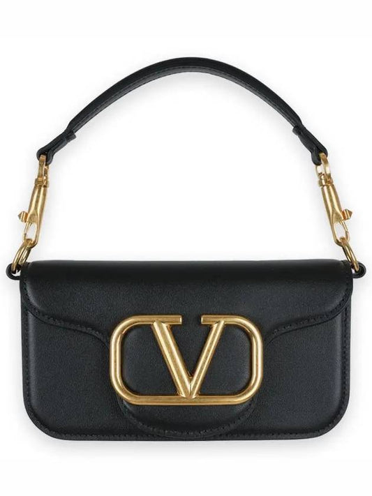 V Logo Buckle Calfskin Small Shoulder Bag Black - VALENTINO - BALAAN 2