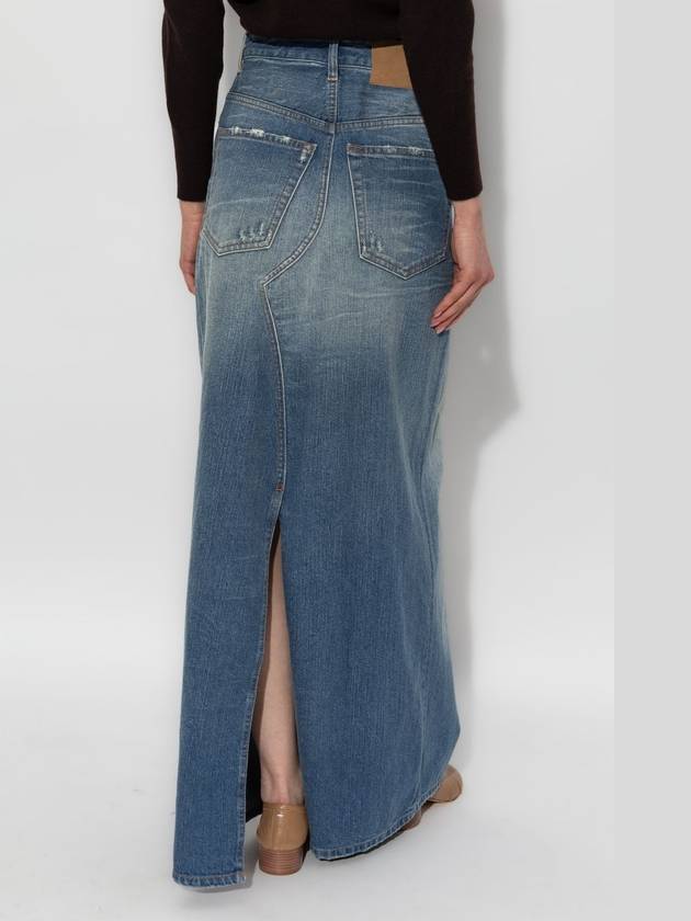 MM6 Maison Margiela Denim Skirt With Vintage Effect, Women's, Blue - MAISON MARGIELA - BALAAN 4