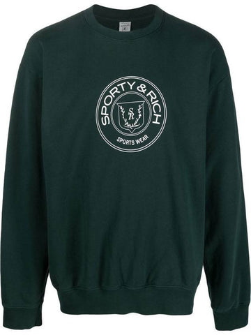 Monaco Crew Neck Sweatshirt Green - SPORTY & RICH - BALAAN 1