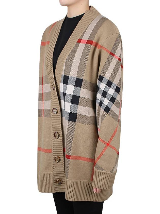 Check Technical Wool Jacquard Cardigan Archive Beige - BURBERRY - 5
