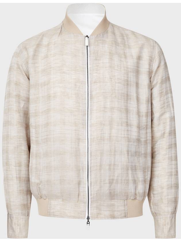 Reversible linen check blouson jacket SLPK0L - BRIONI - BALAAN 1