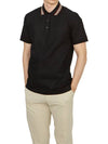 Striped Cotton Polo Shirt Black - BURBERRY - BALAAN 5