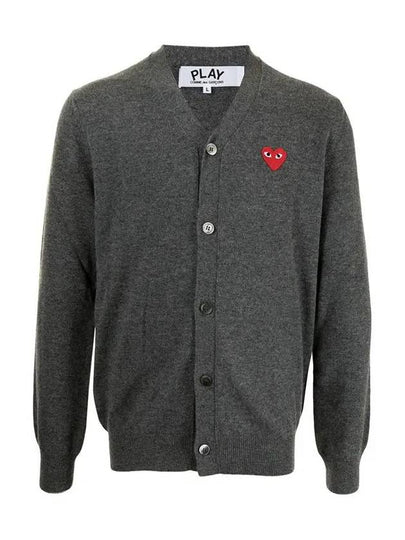 Heart Waffen V-Neck Cardigan Dark Grey - COMME DES GARCONS - BALAAN 2