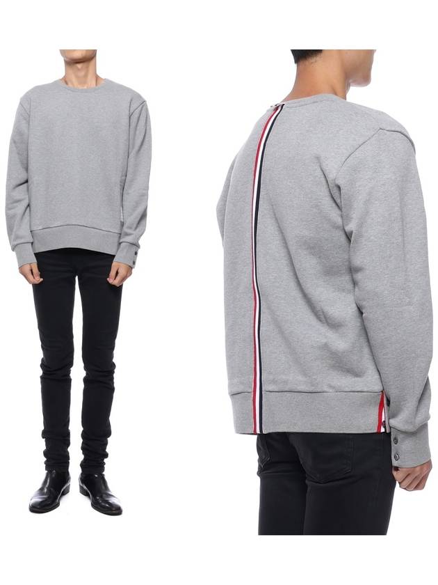 Center Back Stripe Crewneck Sweatshirt Light Grey - THOM BROWNE - BALAAN 2