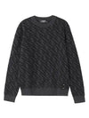 Men's Regular Fit Crew Neck Wool Knit Top Black Grey - FENDI - BALAAN 4