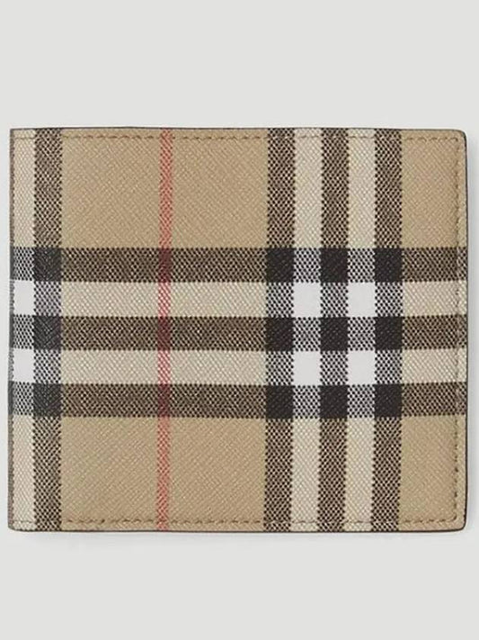 Vintage Check E Canvas Half Wallet Beige - BURBERRY - BALAAN 2