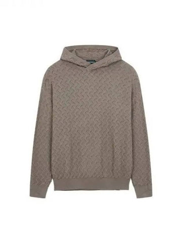 Men s wave pattern hooded knit dark brown 270342 - EMPORIO ARMANI - BALAAN 1