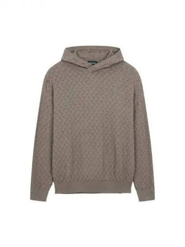 Men s wave pattern hooded knit dark brown 270342 - EMPORIO ARMANI - BALAAN 1